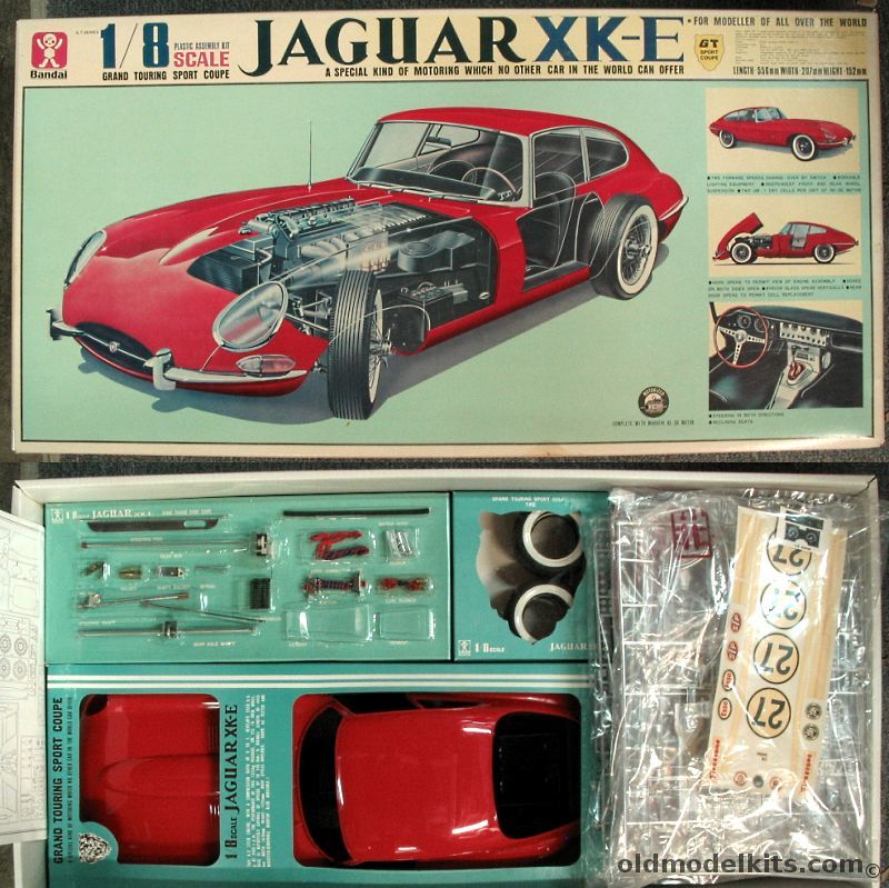 Bandai 1/8 Motorized Jaguar XKE Grand Touring Sport Coupe with 2